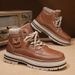 Men's Autumn Winter New High-Top British Style Leather Shoes Fashion Workwear Waterproof Martin Boots Thick-Soled_voghion.com
