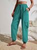 Women's pants clothing spring and summer new style versatile solid color pocket casual overalls _voghion.com