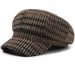 Cappello ottagonale scozzese, berretto casual da strillone in stile coreano per primavera e autunno, cappello da artista alla moda, basco a becco d'anatra per_voghion.com