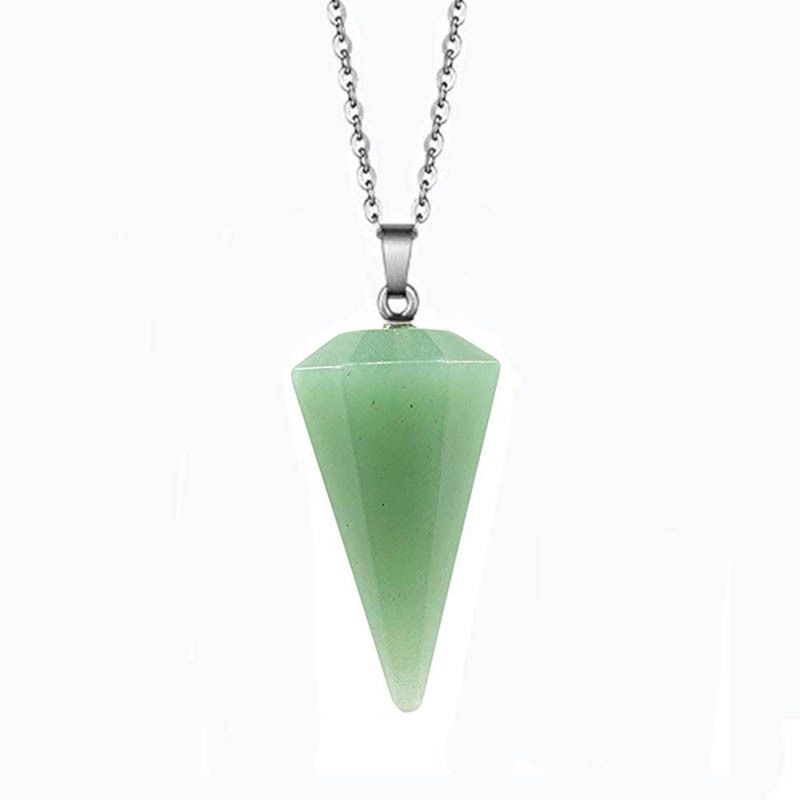 Large Amethyst & Rose Quartz Hexagonal Pendant Necklace - 25x50mm Faceted Natural Crystal Pendulum For Energy Healing, Chakra Balancing & Reiki​_voghion.com