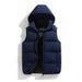 "Men's Fleece-Lined Hooded Vest, Winter Warm Zip-Up Puffer Gilet, Slim-Fit Casual & Outdoor Layering Piece (Black/Gray/Red/Green/Khaki/Navy)"_voghion.com