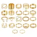 Fashion 22pcs Gold Color Rings Set for Women Vintage Geometric Irregularity Cross Pearl Finger Hip Hop Rock Ring Fashion Jewelry_voghion.com