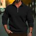 Men's Half-Zip Pullover Sweatshirt - Slim Fit Long Sleeve, Breathable & Stylish (S-XXXL)_voghion.com