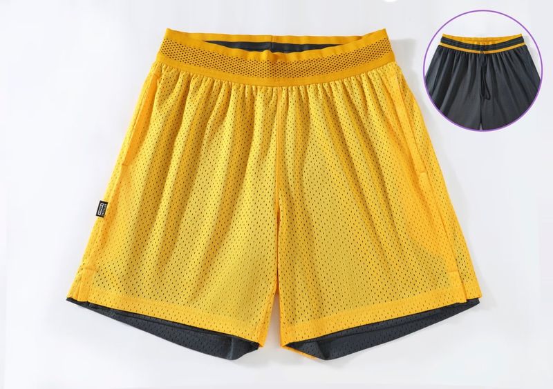 Amerikansk sommer tredelt sportsshorts Dobbeltsidet Løsløbende Fitness Basketball Komfortabel åndbar træning_voghion.com