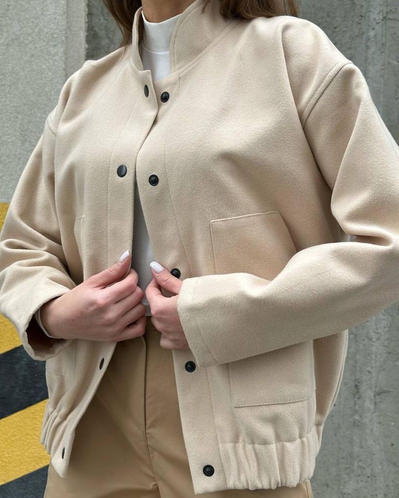 Vêtements pour femmes, mode décontractée, col montant, hauts polyvalents, vestes à manches longues_voghion.com