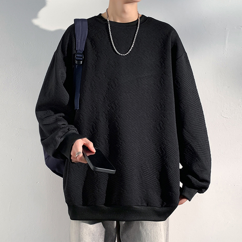 Herren neuer Jacquard-Pullover, modischer, lockerer, lässiger Rundhalspullover_voghion.com