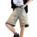 Men's Summer Casual Shorts - Ripped Hem Denim Cargo Shorts With Elastic Waist, Streetwear Fashion For Teens & Young Adults (S-3XL)_voghion.com