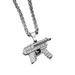 Necklace Zinc Alloy Inlaid Diamond Mini Submachine Gun Pendant Hip Hop Trendy Men's Accessories_voghion.com