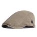 Neuheiten FLAT CAP Sommer Baskenmütze für Männer Baumwolle Beige Newsboy Britischer Stil Solide Flat Cap Einstellbar 55-60cm Schwarz Armee Grün Grau_voghion.com
