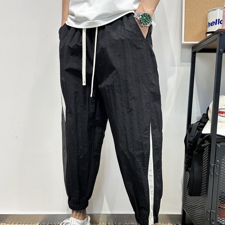 24 year casual men's summer thin loose Haren for teenagers quick drying nine part ankle pants_voghion.com