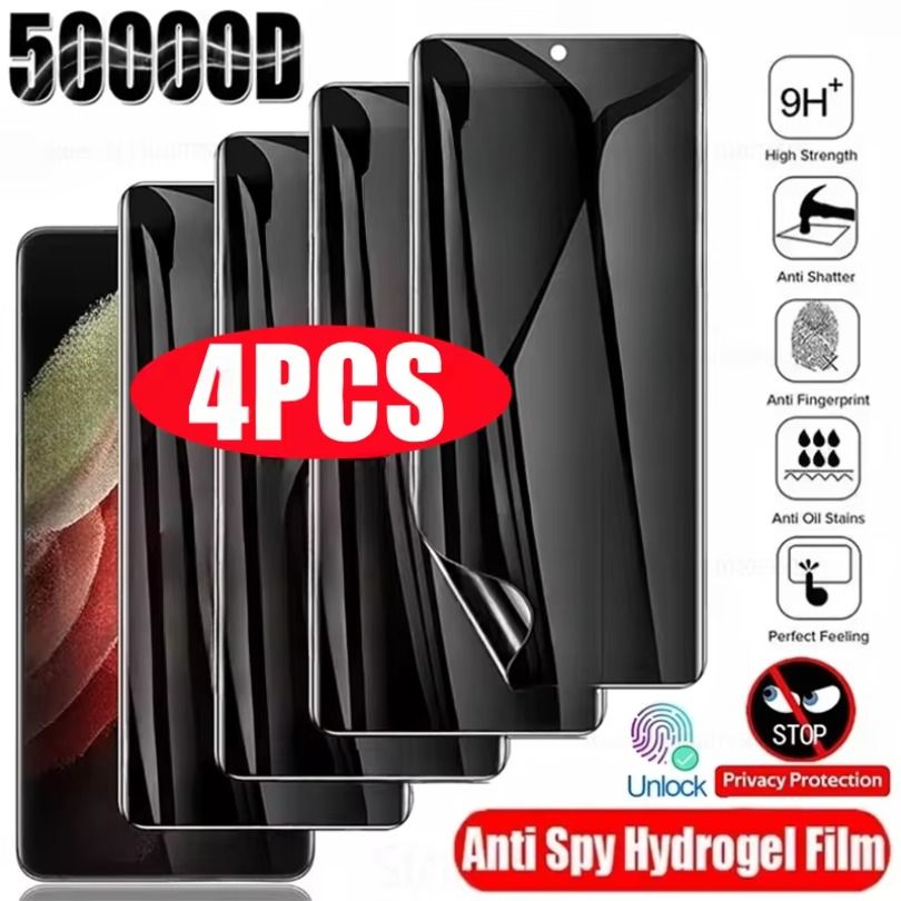 4Pcs Anti-Spy Hydrogel Film For Samsung S25 S23 S22 S24 Ultra S20 FE Galaxy Note 20 10 S8 S9 S10 Plus Privacy Screen_voghion.com