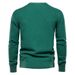 New men's round neck pullover sweater solid color bottom cotton sweater _voghion.com