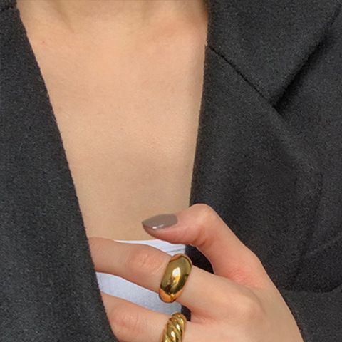 Baguette en or épaisse et lisse pour femme, accessoire unisexe, style minimaliste, à la mode, pour index_voghion.com