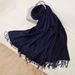 Sciarpa unisex invernale calda in lana della Mongolia Interna al 50%, blu navy, versatile scialle in cashmere_voghion.com