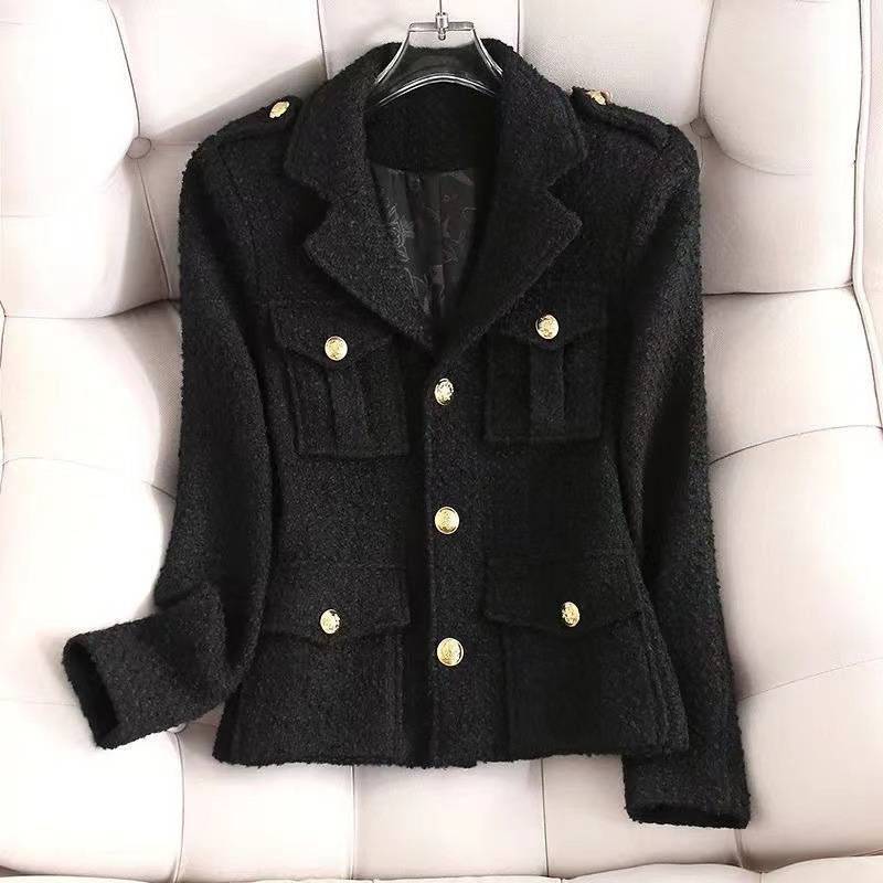 Women's Clothing wool tweed suit collar short style small jacket fashionable slim _voghion.com