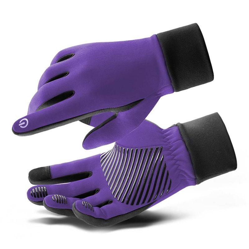 Autumn and winter warm electric car bike riding men and women sports non-slip full finger touch screen running gloves_voghion.com