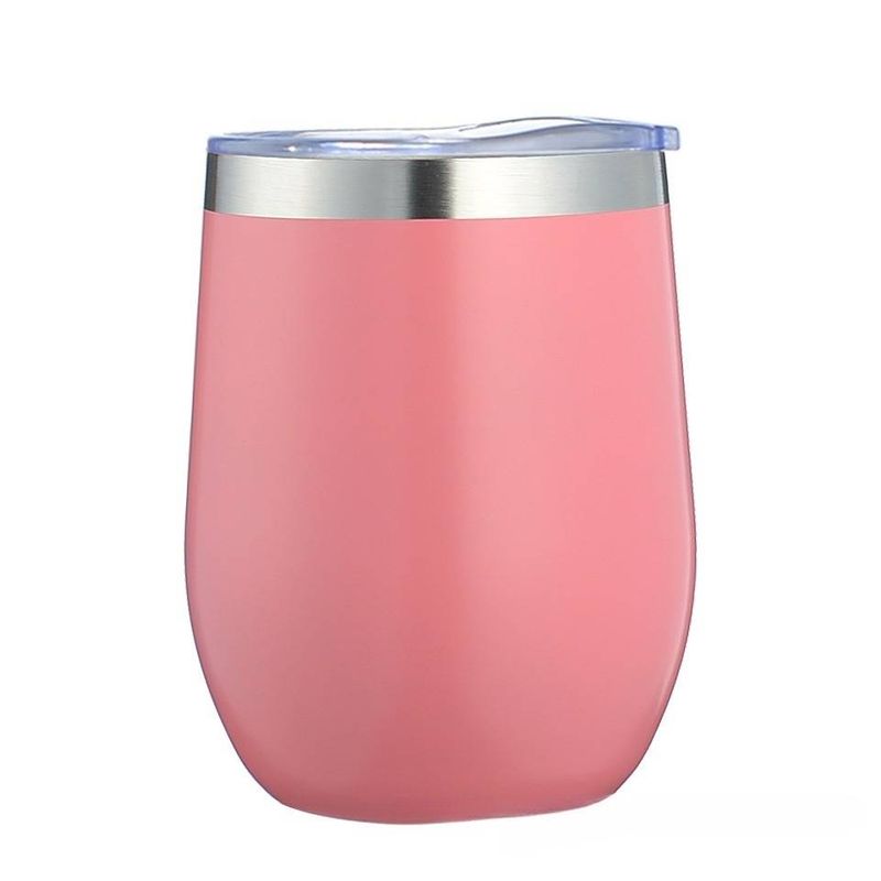Tazza a forma di guscio d'uovo da 12 once, doppio strato, in acciaio inossidabile 304, isolamento sottovuoto, vernice spray, tazza a forma di U in plastica_voghion.com