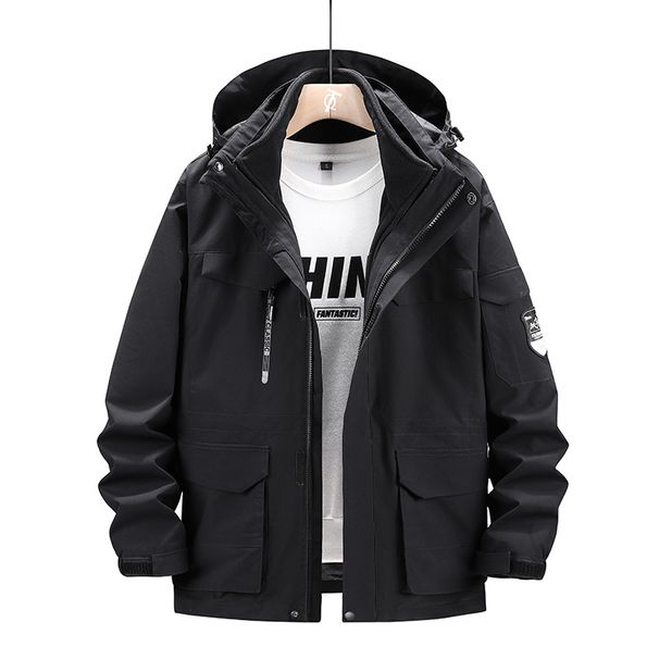 Parka invernale 3 in 1: giacca a vento impermeabile con fodera in pile e cappuccio staccabile (unisex, capospalla per tutte le stagioni, pronto per l'esplorazione urbana)_voghion.com