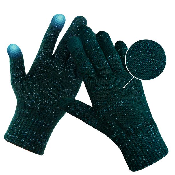 2024 Herbst/Winter Dunkelgrün Anfassbar Weich, Modisch, Warm, Von Finger Zu Vollem Finger, Täglich Pendeln Magische Handschuhe,_voghion.com
