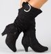 Frosted spring and autumn women's boots belt buckle high knight boots chunky heels_voghion.com
