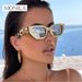 INS Vintage Cat Eye Sunglasses Women 2022 Trend New Fashion Small Metal Chain Sunglasses Elegant Eyeglasses Fashion_voghion.com