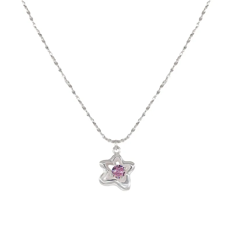 VENUS Sterling Sier Love Heart Asymmetry Necklace Hip Hop Street Jewelry Birthday Gift Wholesale Dropshi_voghion.com