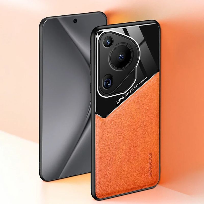 Leather Texture Case For Huawei Pura 70 Ultra P70 P60 Pro Cover With Car Magnetic Suction Holder Coque Fundas Capa_voghion.com