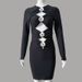 2025 Style Hollow Out Design Sense Crop Top Bandage Women Long Sleeve Evening Bodycon Dress_voghion.com