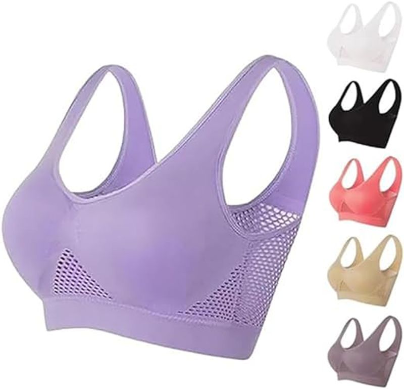 2024 New Breathable Cool Liftup Air Bra, Large Size Air Bra Breathable and Comfortable Mesh Sports Bra for Women_voghion.com