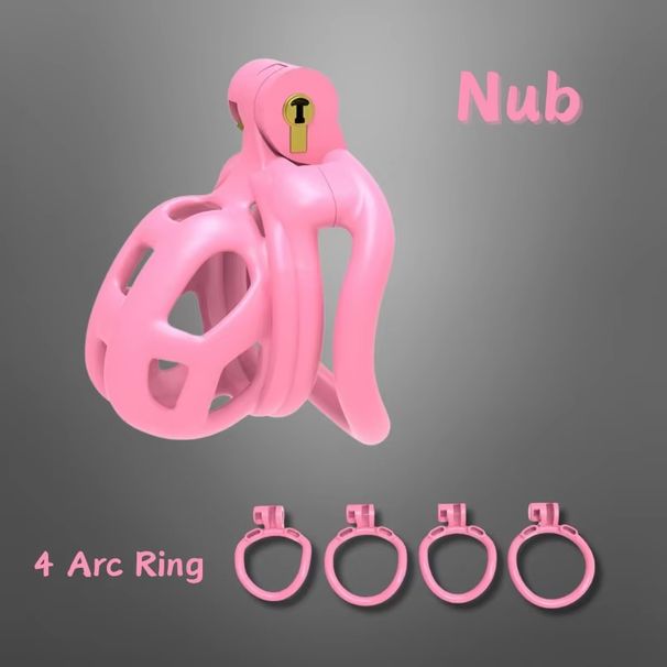 Rosa Keuschheitskäfig für Männer, verstellbare Ringe, atmungsaktives Premium-Penisverschlussgerät für erwachsene Männer_voghion.com