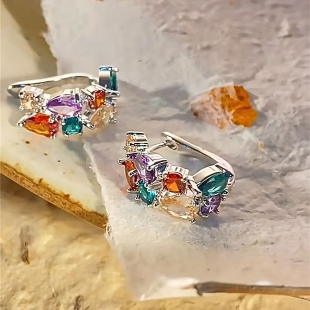 Orecchini a bottone Y2K, eleganti, colorati, con zirconi, per donne, da pendolare, versatili, leggeri, di lusso, di alta qualità, modello 2025_voghion.com