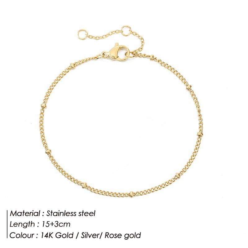 Semplice braccialetto di perline sottili da donna, nuovo braccialetto sottile con catena di perline multistrato, bracciale in acciaio inossidabile_voghion.com