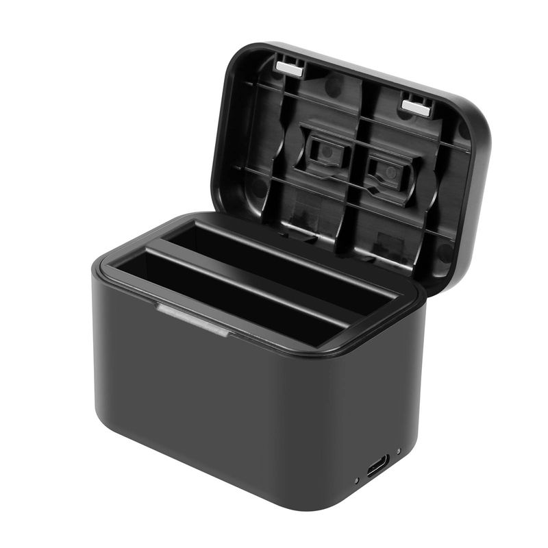 For Insta360 X4 PULUZ Battery Charging Box Battery & Memory Card Storage Case (Black)_voghion.com