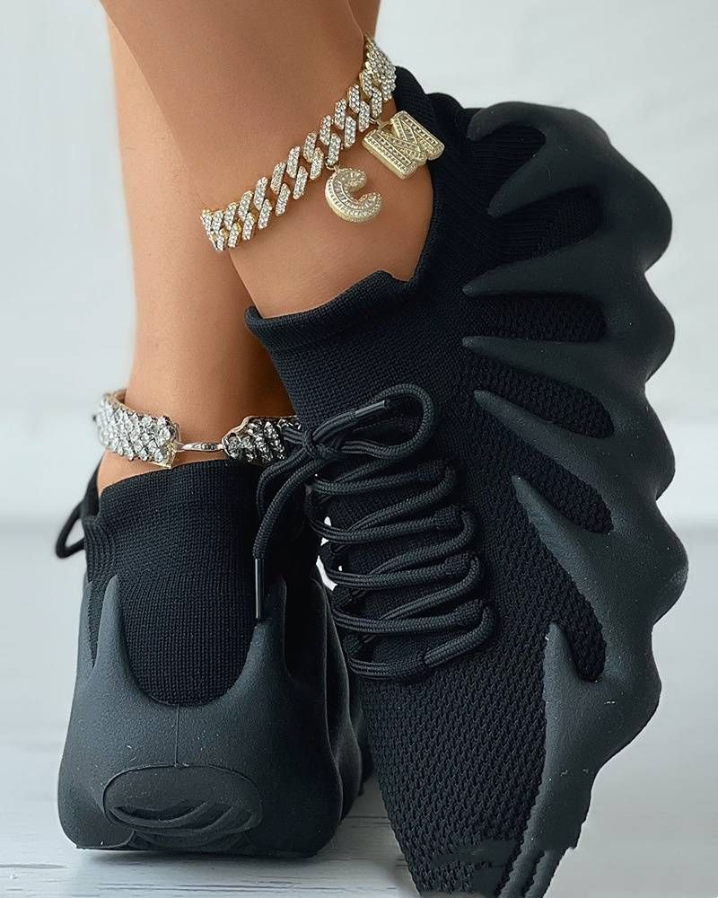 Women's Shoes Flying Woven Octopus Sports Shoes Thick Bottom Women's Volcano Coconut_voghion.com