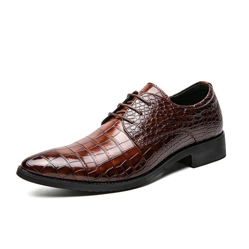Pantofi de damă cu vârf ascuțit, model de crocodil, stil german, pantofi de afaceri, pantofi de damă din piele, retro, negri, pentru banchet, nuntă_voghion.com