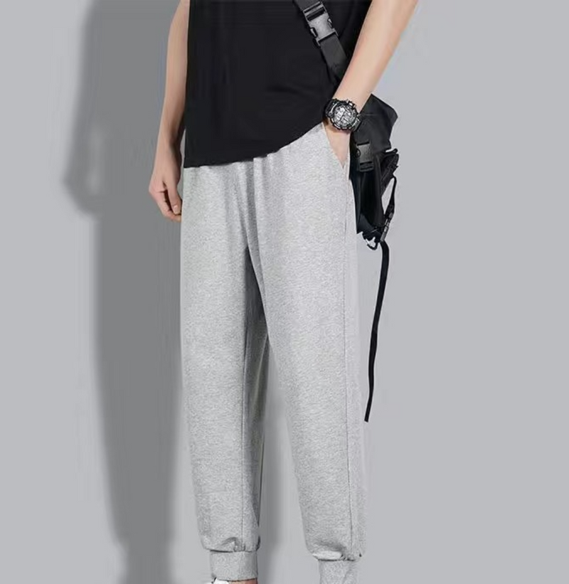 Pantaloni estivi sottili da uomo, jeans skinny casual da uomo, tinta unita, tutti abbinati, pantaloni alla moda bianchi con polsini a nove punte da uomo_voghion.com