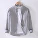 Camicia da uomo a maniche lunghe in lino, giacca da uomo in cotone e lino, casual e alla moda_voghion.com