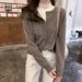 Korean Style Oversized Knit Cardigan Women's Short Cropped Open Front Sweater Soft Cozy Loose Fit Casual Long Sleeve Pullover_voghion.com