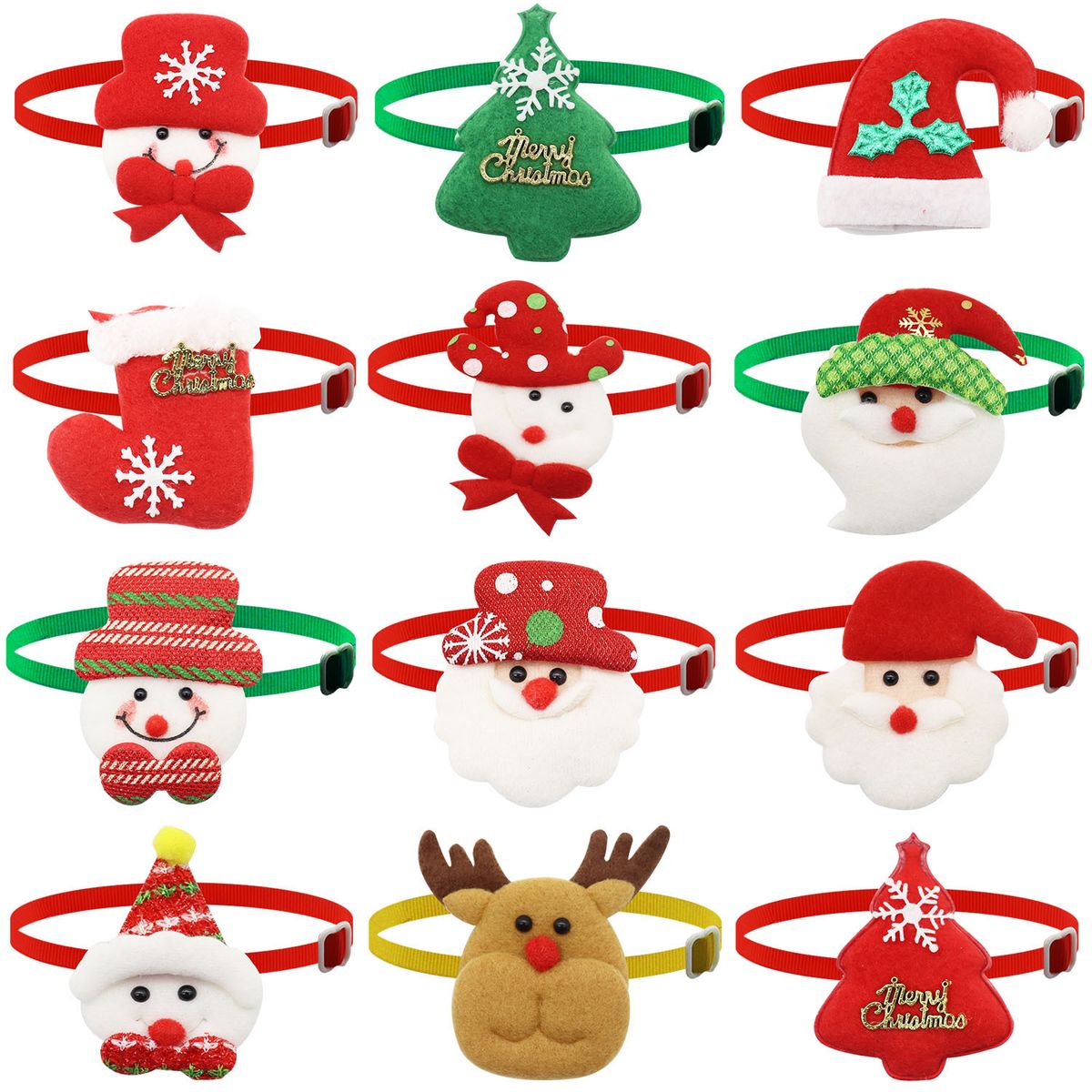 Cross-Border New Christmas Pet Adjustable Size Dog Cat Plush Bow Tie_voghion.com