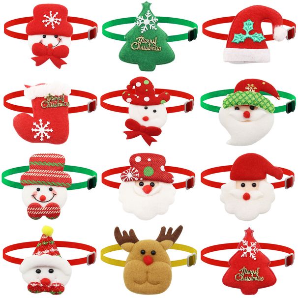 Cross-Border New Christmas Pet Adjustable Size Dog Cat Plush Bow Tie_voghion.com