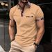 Abbigliamento da uomo, nuova maglietta casual versatile con tasca sul petto e bottoni abbinati al colore, polo_voghion.com
