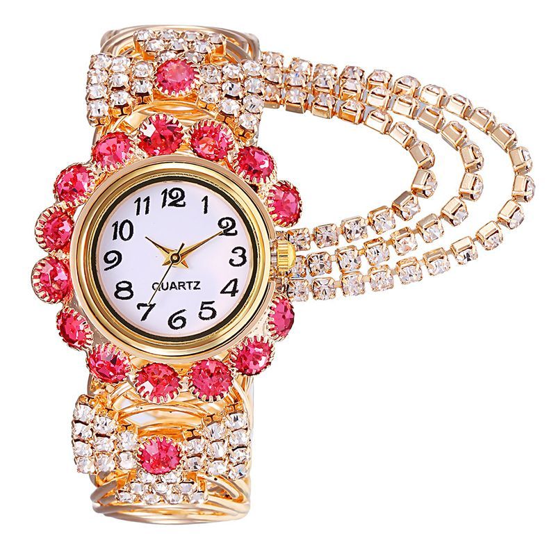 Yamaler Armbanduhr mit Strass-Quarz-Design, glänzend, modisch, stabile Leistung, für den Alltag_voghion.com