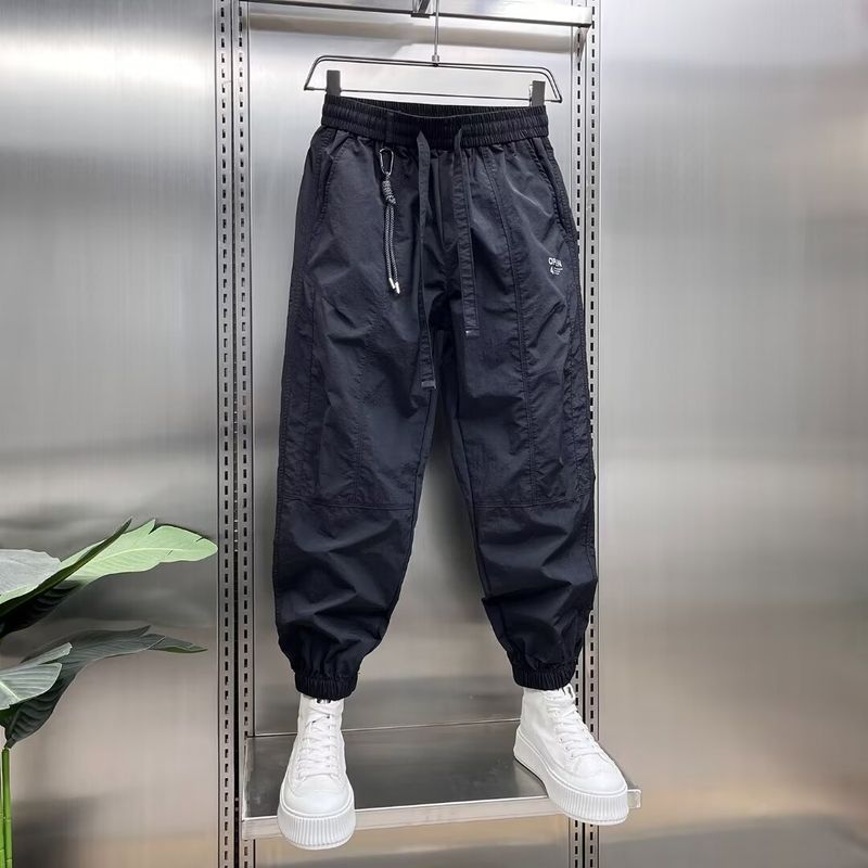Boy Summer Heren Negen-punts Sport Trendy Jogger Ice-feel Ademend Casual Lange Broek_voghion.com