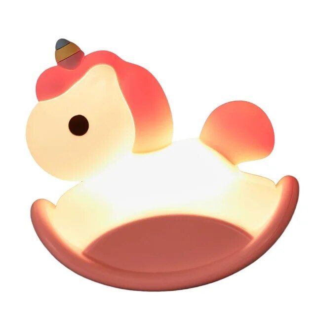 Nočna lučka za otroke Kawaii trojanski konj nočna svetilka USB polnilna nočna lučka rojstnodnevna darila za fante in dekleta dekoracija sobe_voghion.com