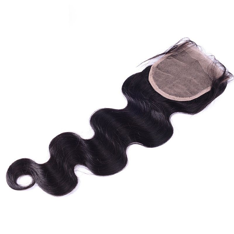 Virgem brasileiro onda corporal cabelo humano 4*4 renda suíça fechamento superior 150% densidade_voghion.com