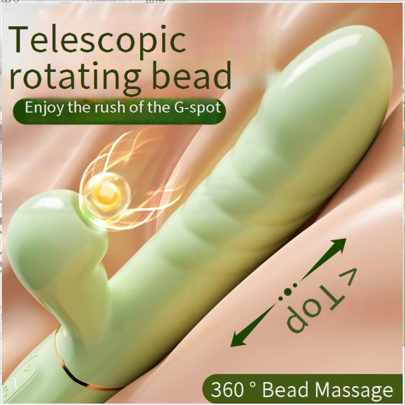 Sex Products MizzZee Yi Yue Green Sucking Stick Telescopic Bead Vibrator Female Masturbation Device Sex Toys_voghion.com