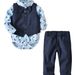 Vestiti per bambini Abito da gentiluomo per ragazzino Abito a quattro pezzi con farfallino a maniche lunghe per bambini_voghion.com