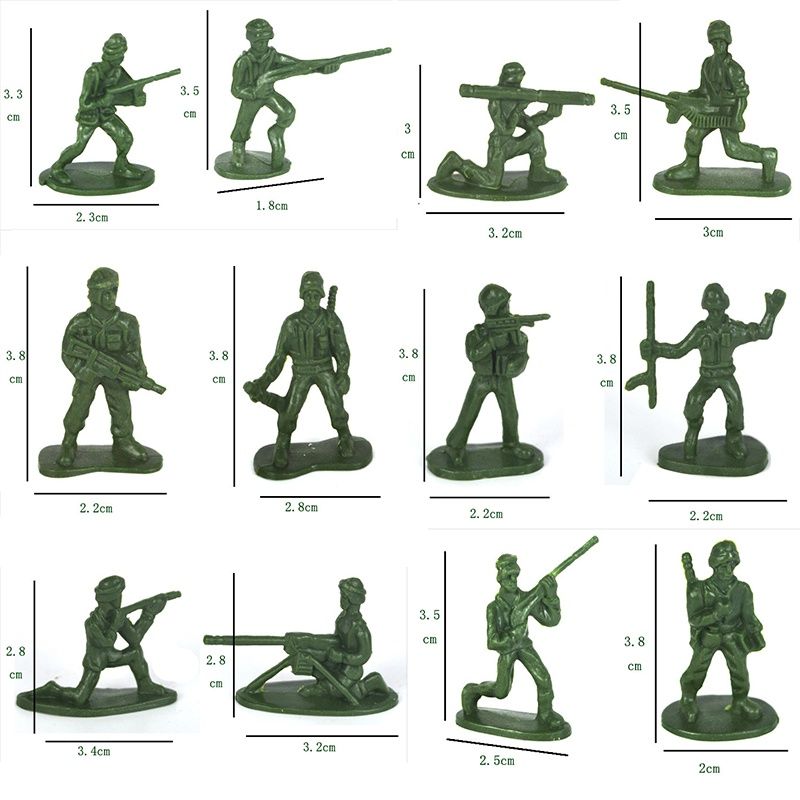 100pcs Color Random Military Plastic Toy Soldiers Army Men Figures Poses In 12_voghion.com