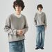 Vêtements APO | Pull col V pour homme, style décontracté, ample, manches longues, en tricot, automne_voghion.com