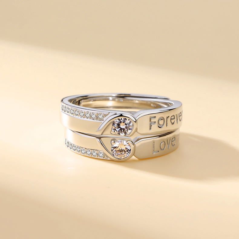 Anello da donna con nodo d'amore minimalista in argento sterling S925, regolabile, impilabile, per lei, design geometrico, design di nicchia_voghion.com